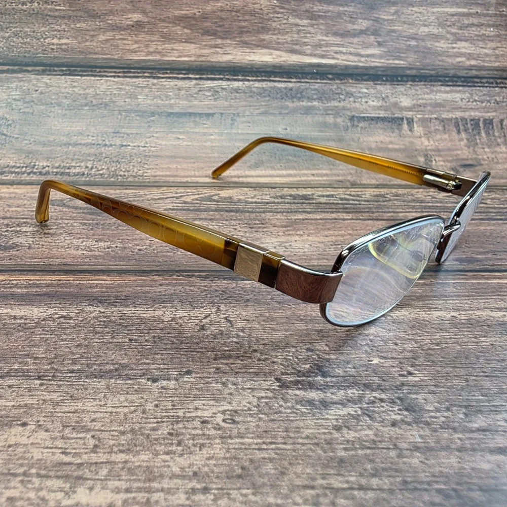 Coach Hope 213 Shiny Tan Brown Oval Eyeglasses Frames 51-16-135